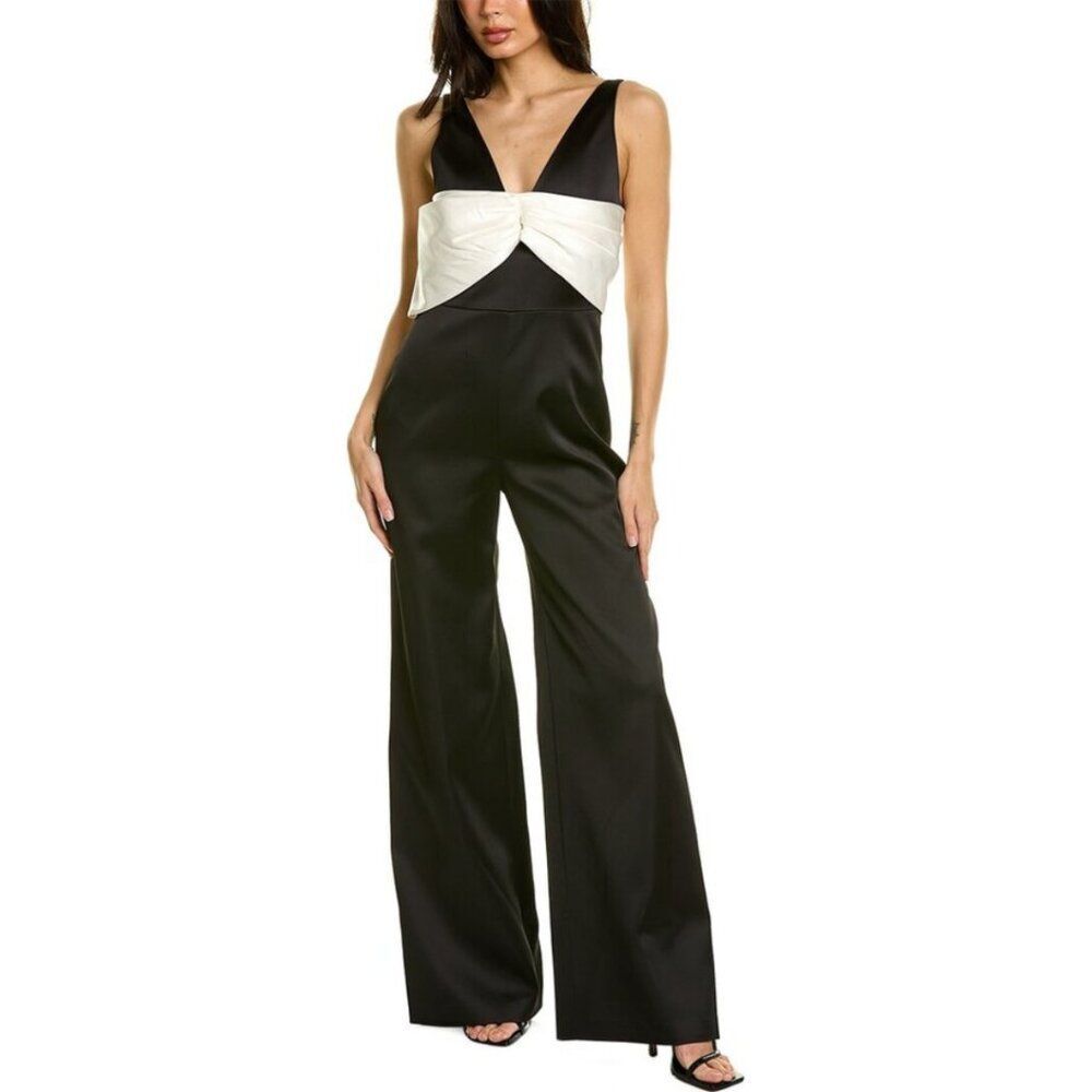 Alexis Marinna Jumpsuit Black White Bow Size XS Classic Timeless Effortless